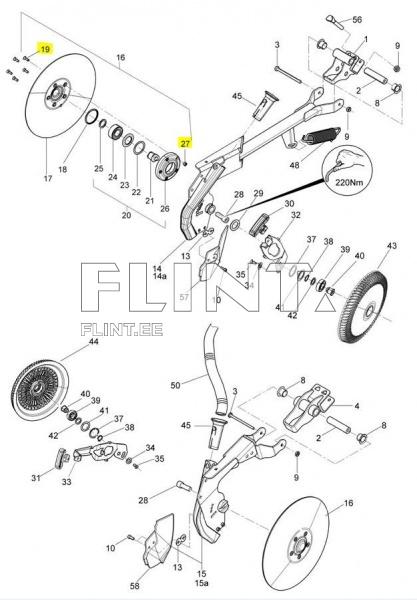 Bolt+nut for disc M8x28 Amazone DD497 &amp; DE080