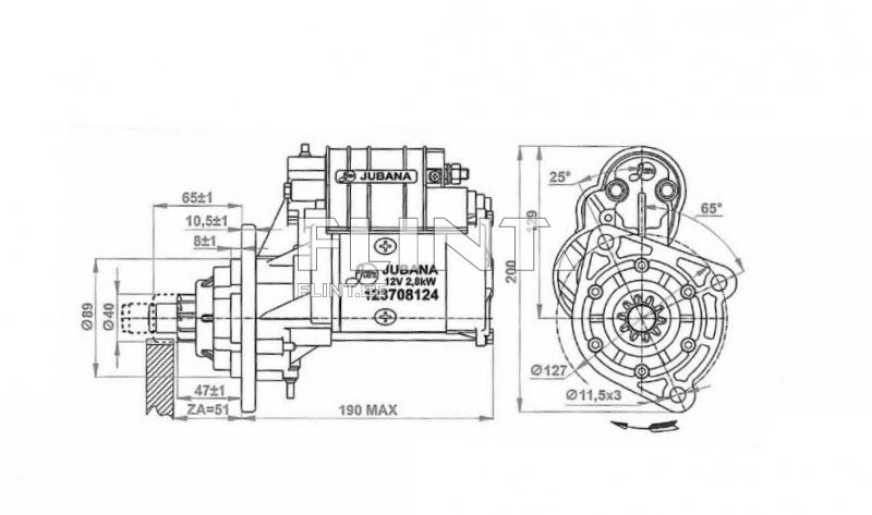 Starter 12v, 2,8 kw Case, Landini, Mf, Valtra, Sisu