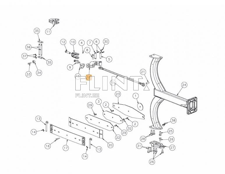 Bracket Kverneland KK067060R (for 22mm finger)