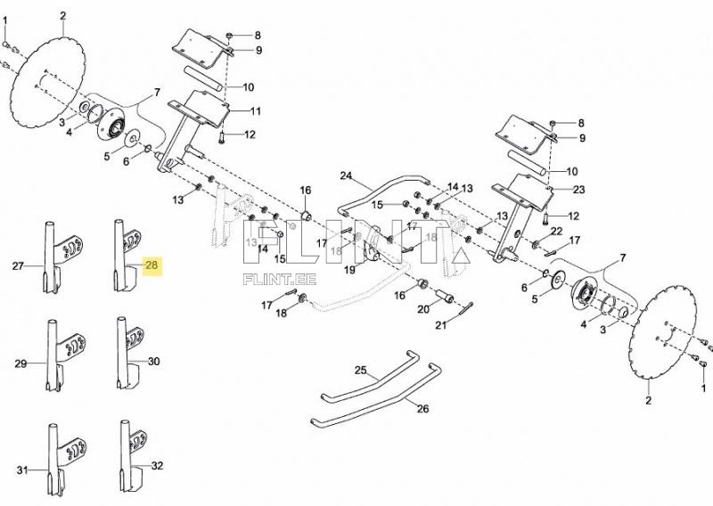 Seed coulter (left, long slot, universal for HC, RD899-) Väderstad 432116