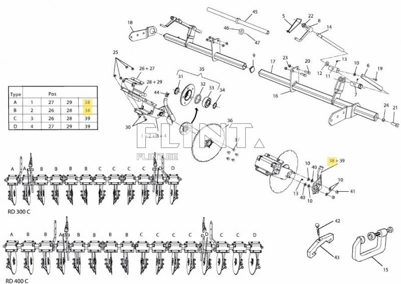 Fertilizer coulter (left, curved, for RD, RDC) Väderstad 432120