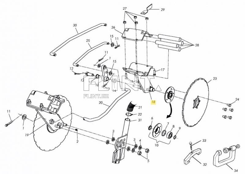 Coulter arm cpl (back) Väderstad 430151
