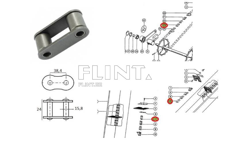 Connecting link 38.4R Claas 002866