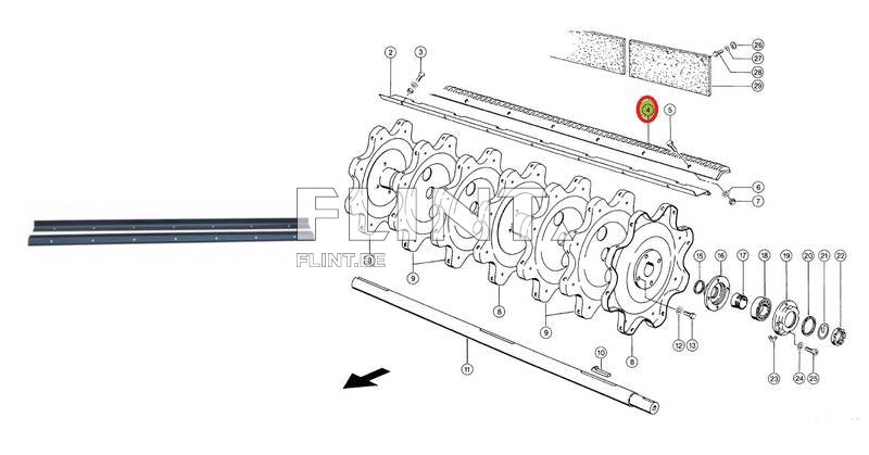 Rasp bars pair (L+L) Claas 181743 (L=1680mm)