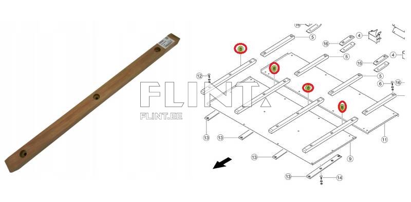 Conveyor bar Claas 518041 (long) 40x30x729mm