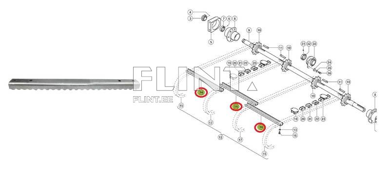 Conveyor bar Claas 5182411 (L=468mm) Lexion
