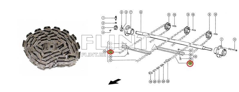 Kallaku kett Claas 5202190 L=4109mm 