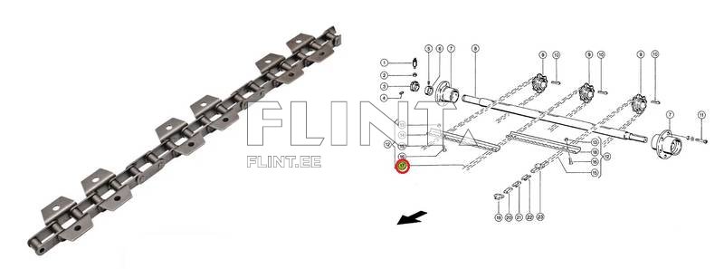 Conveyor chain inner Claas 540330 (Medion) (L=5000m)