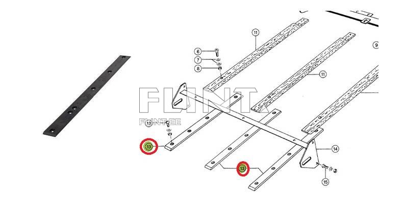 Slope strip Claas 603612.2 L=730mm