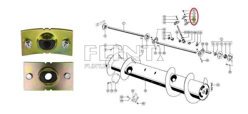 Plate + bushing Claas 610492/3