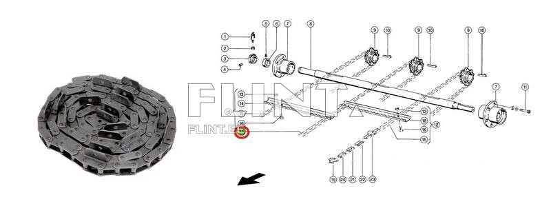 Kallaku kett Claas 614895.0 L=3610mm