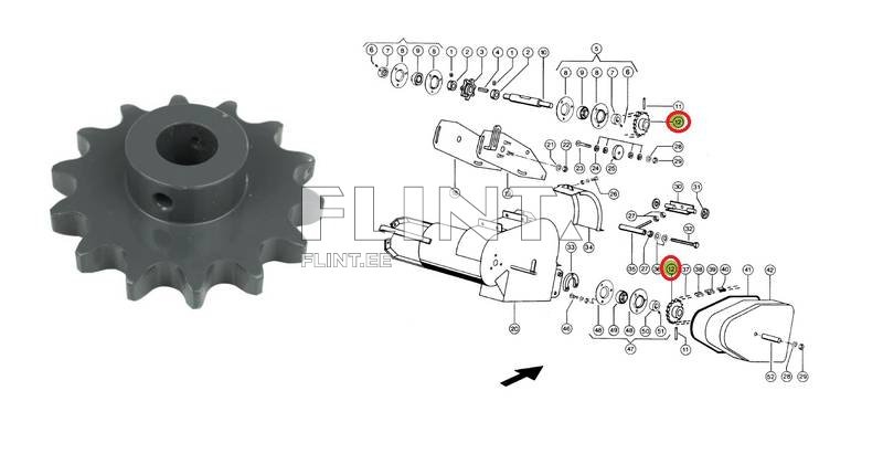 Chain wheel Claas 619272 (z14; hole 20mm)