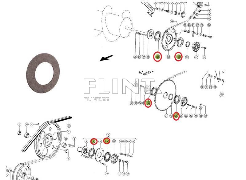 Friktsioonkate Claas 619510.1 (3x80x140mm)