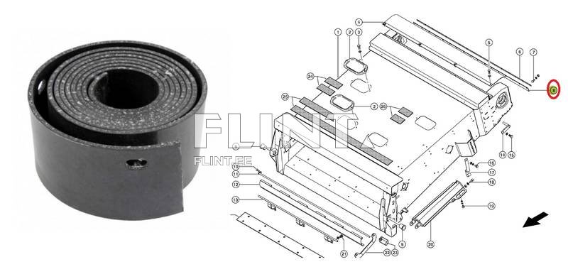 Rubber sealing strip Claas 630425 (50x1678mm)