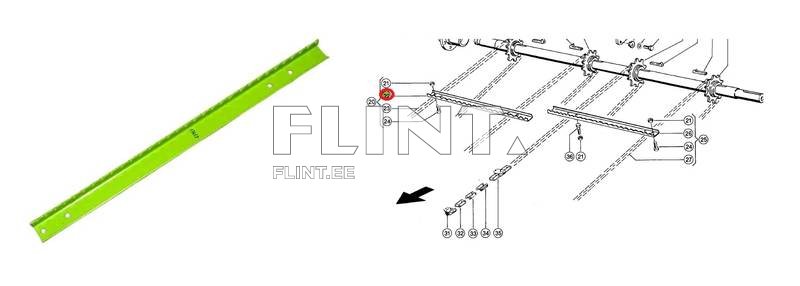 Conveyor bar Claas 630566 L=740mm (right)