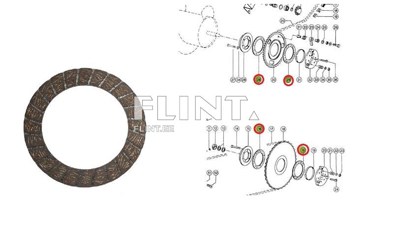 Friktsioonkate Claas 648507.1 (4x130x185mm)