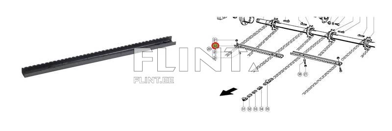 Conveyor bar Claas 6507132 L=682mm Tucano
