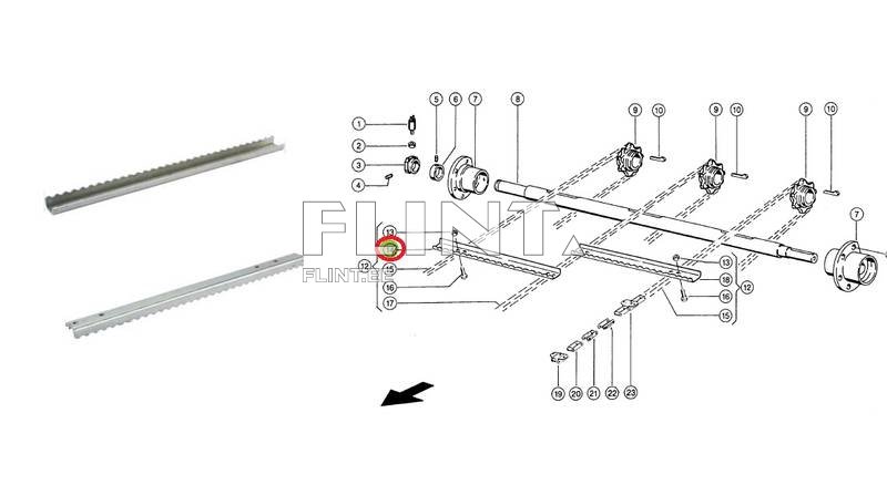 Conveyor bar Claas 650863 right (L=604mm)