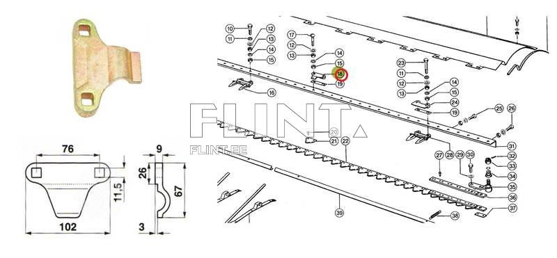 Blade guide Claas 102mm 676236