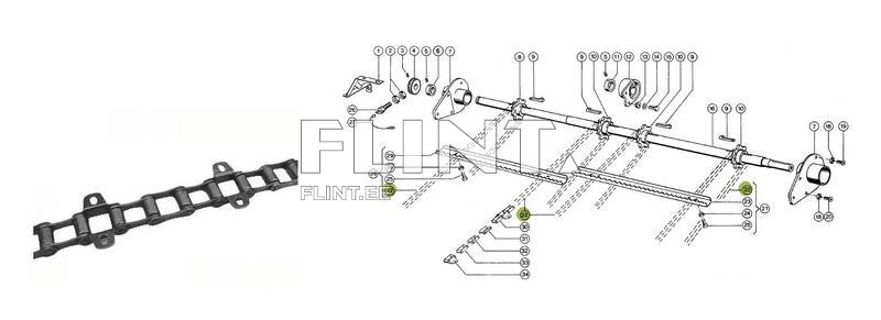 Intake chain Claas 6801070 Dominator L=3341mm