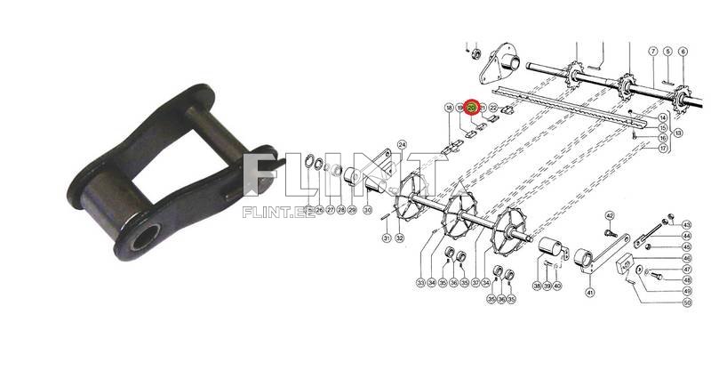 Poollukk Claas 680584 (ts-ts 38,4mm) 8,3mm sõrm