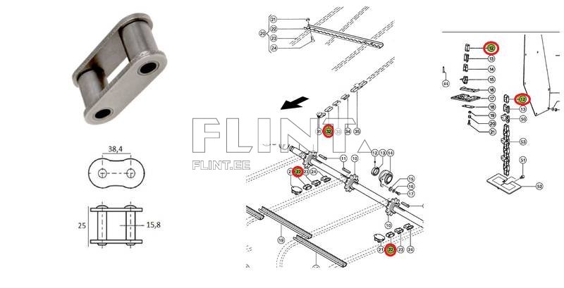Connecting link Claas 680611.1