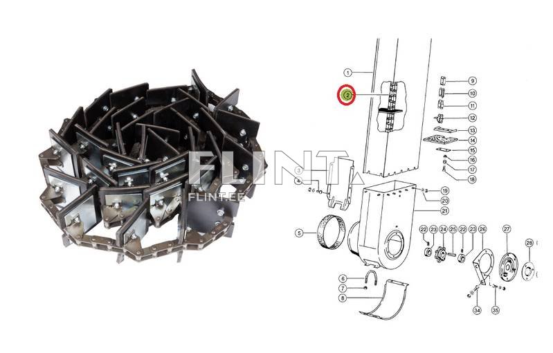 Elevaatori kett Claas 682757.0 (prahi) Mega (35 laba)