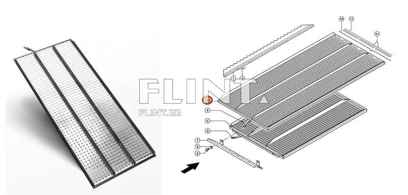 Seula ylempi Claas 1739x752mm 736058.0