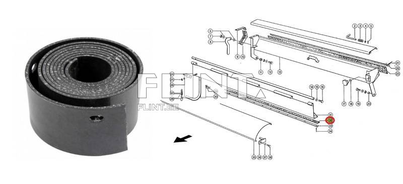 Rubber sealing strip Claas 752564 (31x1610mm)