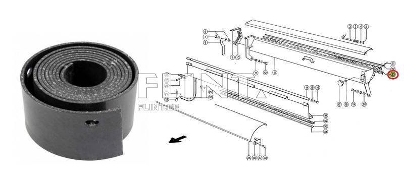 Rubber sealing strip Claas 752571 (80x1680mm)