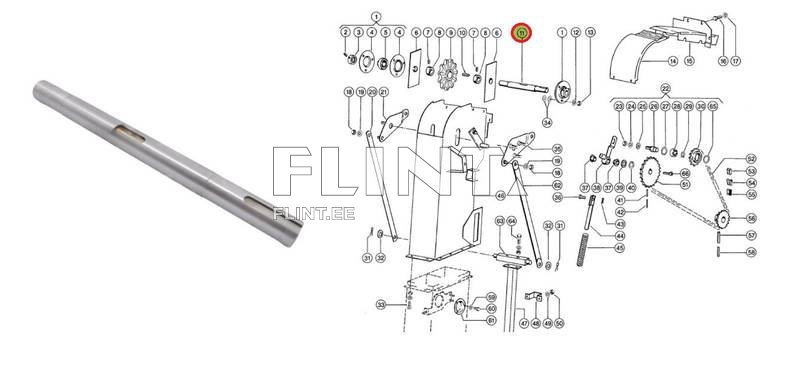 Elevaattorin akseli 26mm Claas 757270