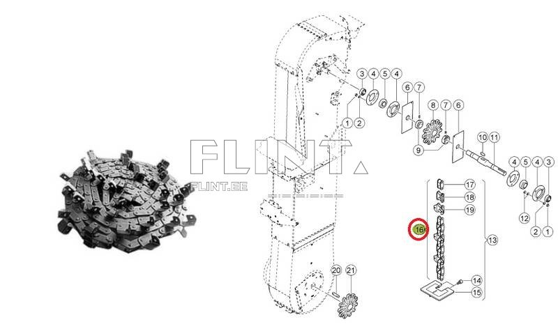 Elevator chain Claas 7953621 Lexion
