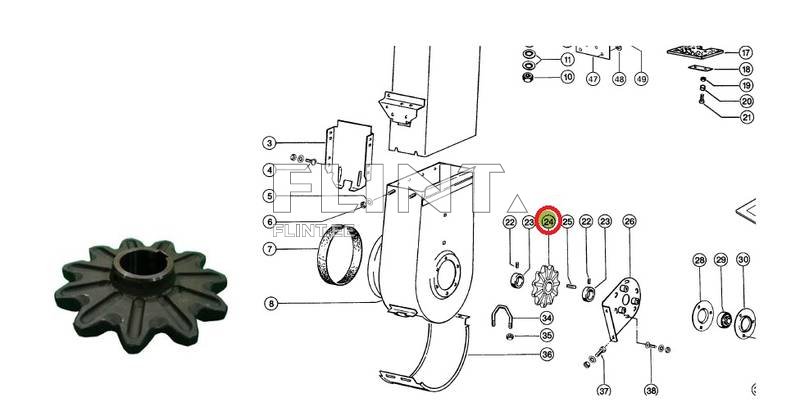 Elevaatori tähik Claas 795449 (ava 39mm; z11)