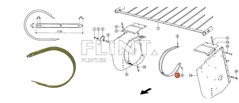 Pick-up loop Claas 8602300; 816075; 860153