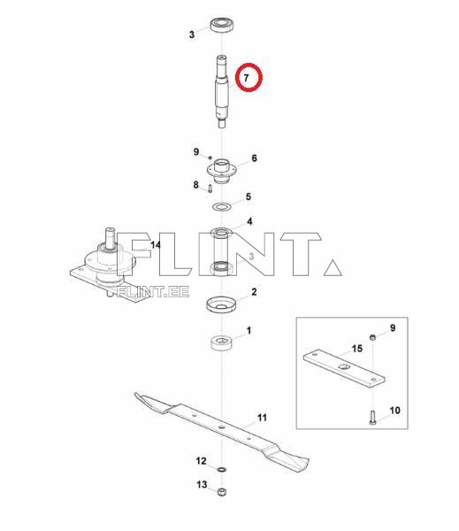 Axle for 6206 bearing Cosmo SGM (W33039)