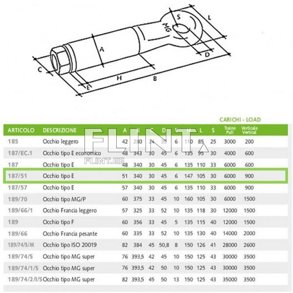 Coupling eye 6T (65947; 00576)