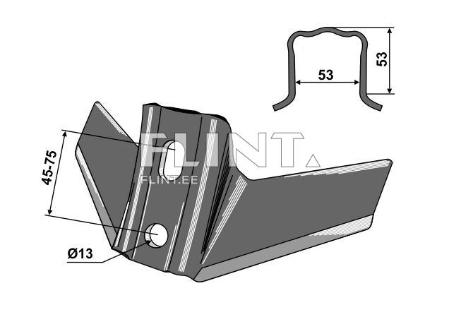 Siipiterä Solbjerg 300x6mm (45-75mm ts-ts)