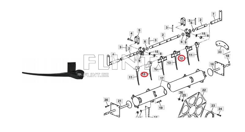 Haspli plastik pii 16000930/ H142315 (L-275; ava 35mm) vasak