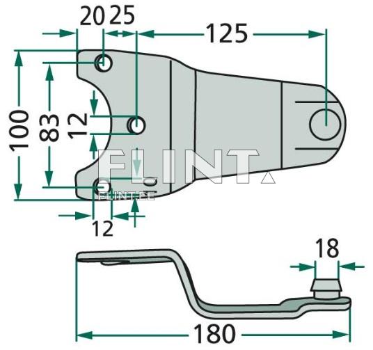 Toodet esitletakse 2D joonisena, mis näitab metallist detaili siluetti. Ülemine osa on laiem, ümmarguse avaga ja 125 mm, kus on kaks auk 12 mm läbimõõduga. Sisemine tükk on kaardus ja mõõtmed, sealhulgas 20 mm, 25 mm, 100 mm ja 83 mm, on selgelt märgitud. Toodet esitletakse 2D joonisena, mis näitab metallist detaili siluetti. Ülemine osa on laiem, ümmarguse avaga ja 125 mm, kus on kaks auk 12 mm läbimõõduga. Sisemine tükk on kaardus ja mõõtmed, sealhulgas 20 mm, 25 mm, 100 mm ja 83 mm, on selgelt märgitud.