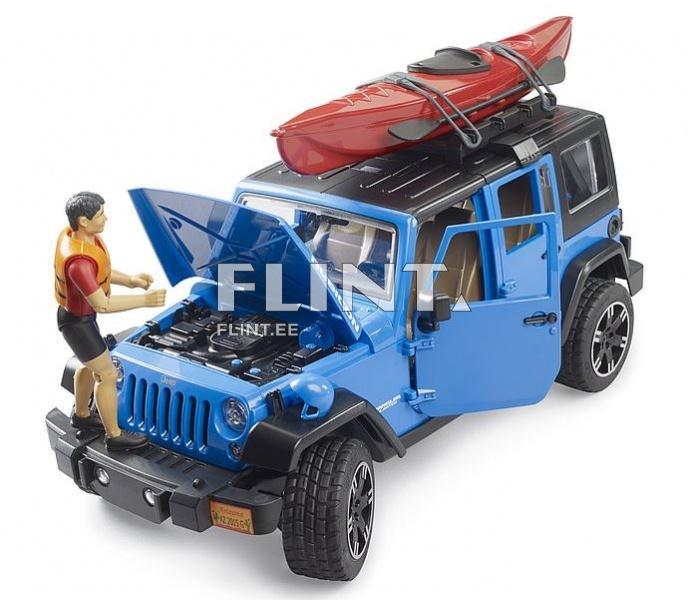 Jeep Wrangler (32,9x14,4x14,2cm) + kajakki Bruder