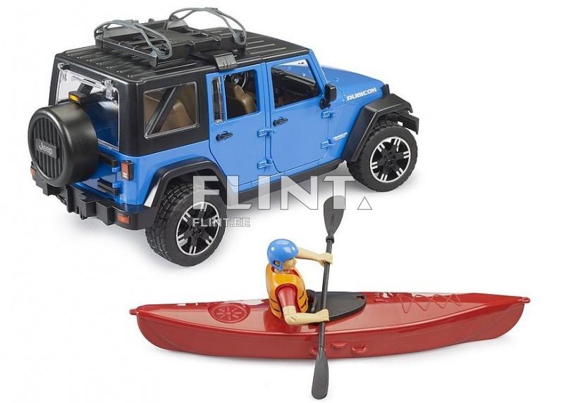 Jeep Wrangler (32,9x14,4x14,2cm) + kajakki Bruder