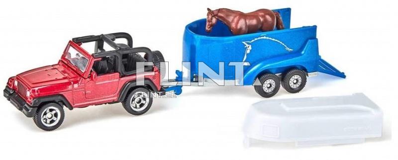 Jeep with horse trailer SIKU 1:87 (146x38x42mm)