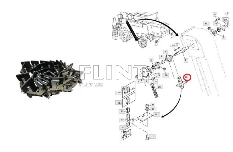 Elevaatori kett John Deere AZ101791 (prahi) (25 laba, 6293mm)
