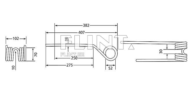 Tine JF. Stoll 0673743, 0673741 (407x105x10; hole 52mm)