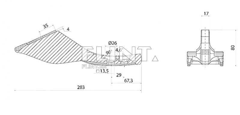 Kärki Väderstad 208117, 240180 (283x80mm) ENDURANCE CARBIDE Kärki Väderstad 208117, 240180 (283x80mm) ENDURANCE CARBIDE