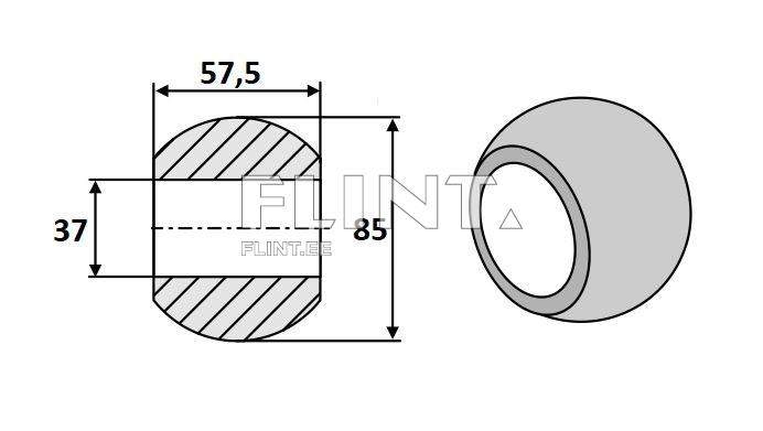 Lower link ball (Cat.3/4; 37x85mm)