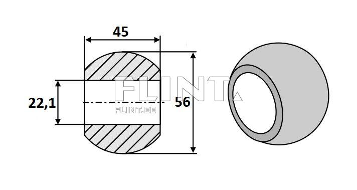 Lower link ball (Cat.1/2; 22x56mm)