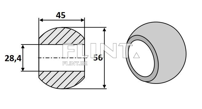 Lower link ball (Cat.2; 28x56mm)