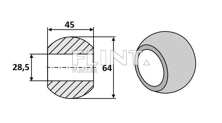 Lower link ball (Cat.3/2; 28x64mm)