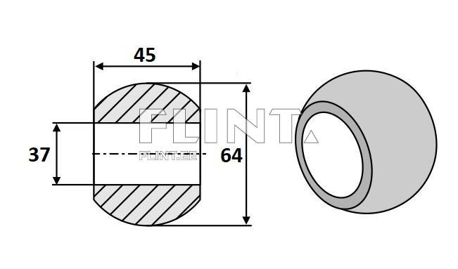 Lower link ball (Cat.3; 37x64mm)